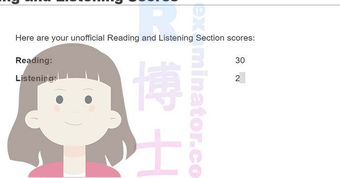 🇯🇵 技术问题及时解决！人在日本的客户在我们的代考助力下取得了托福阅读30和听力2X的分数！💯