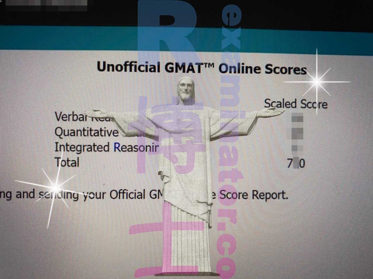 GMAT代考保分成功案例#367的分数图