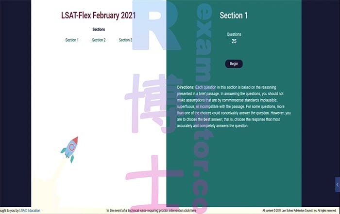 LSAT-Flex网考代考过程